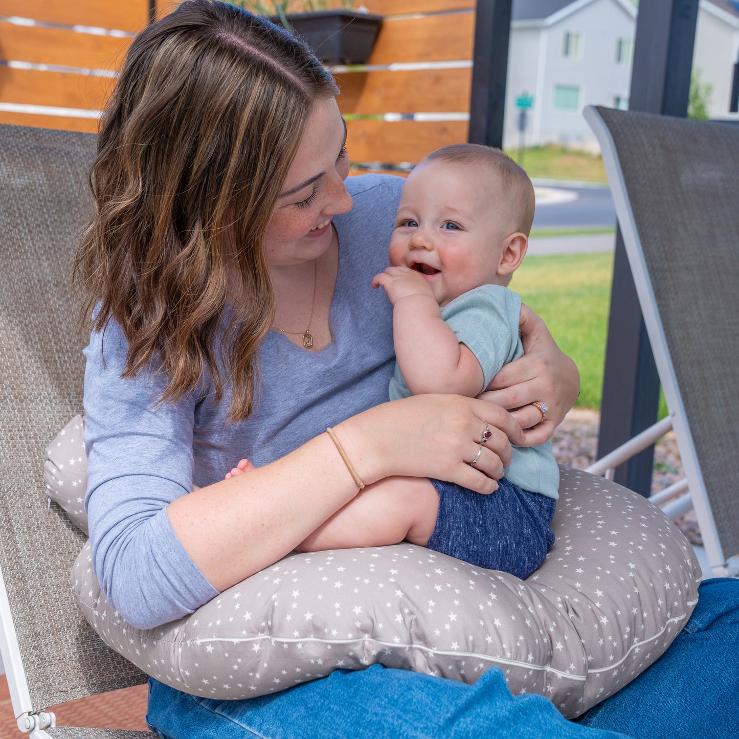 Nursing Pillow With Lumbar Support and Removable Organic Cover