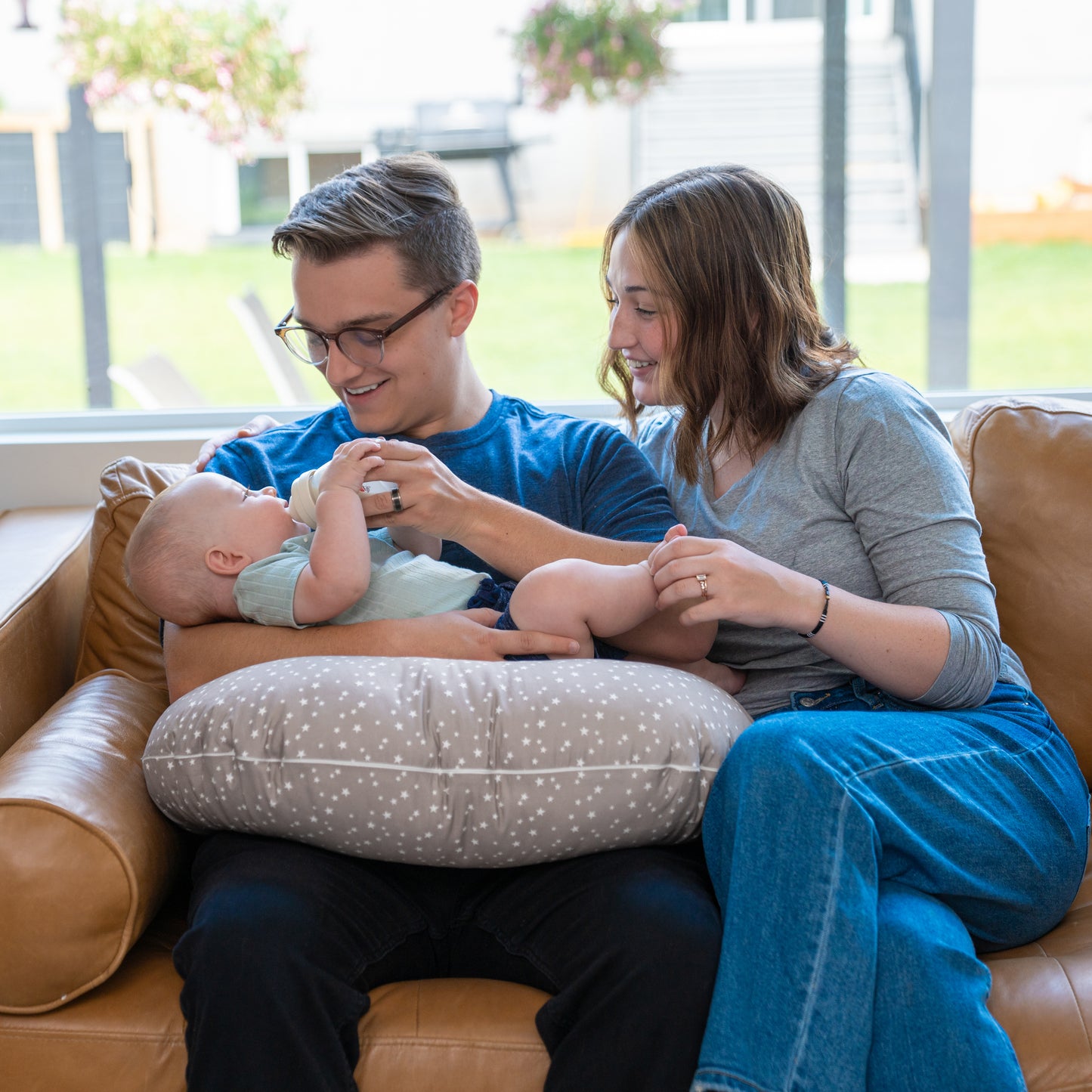 Nursing Pillow With Lumbar Support and Removable Organic Cover