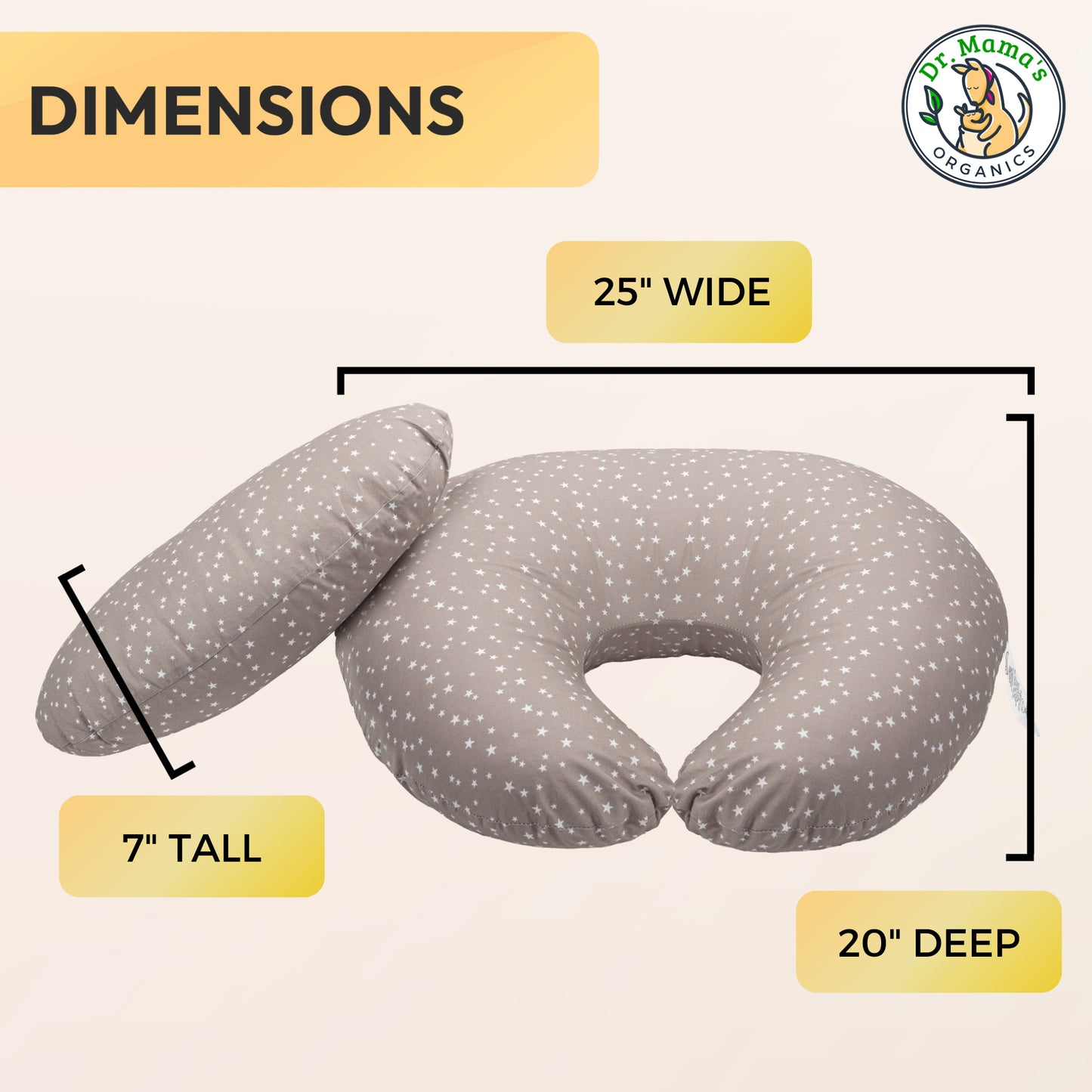 Nursing Pillow With Lumbar Support and Removable Organic Cover
