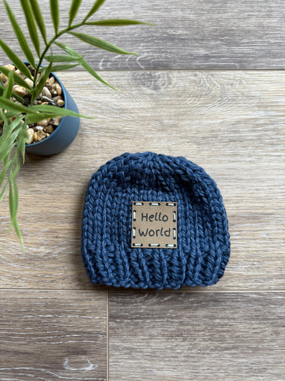 Hand-Knitted Newborn Hat 100% Organic Cotton