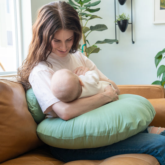 Nursing Pillow With Lumbar Support and Removable Organic Cover