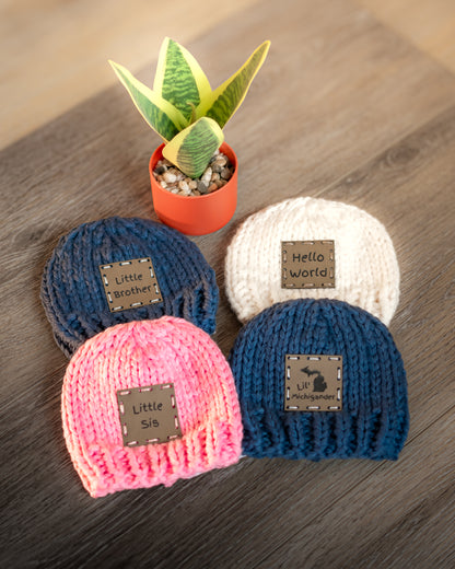 Hand-Knitted Newborn Hat 100% Organic Cotton